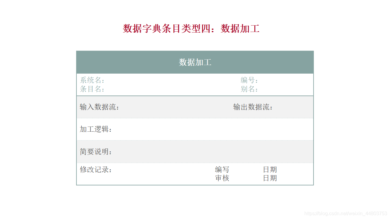 条目四：数据加工